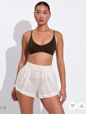 Left On Friday | Coconut (White) Linen Shorts White - Size Medium